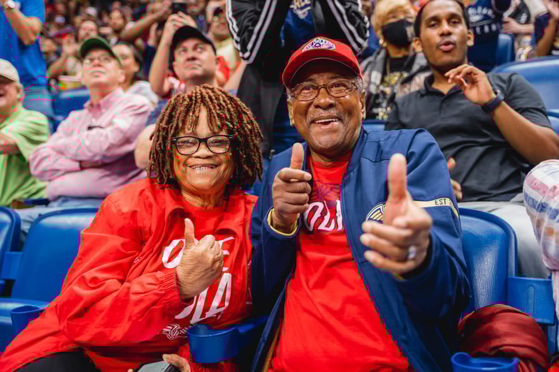 Keesler Federal Union Members sitting at the Pelicans game