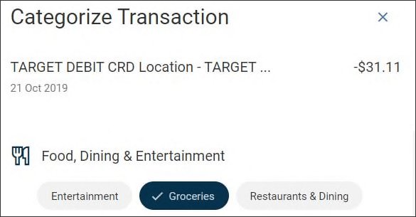 categorize transaction