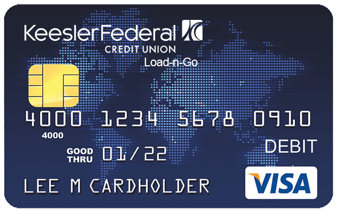 Closeup photo of Keesler Federal Credit Union debit card