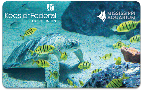 Keesler Federal credit card with Mississippi Aquarium background