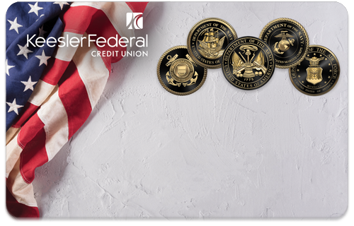 Keesler Credit Union Service Mastercard Platinum debit card design.