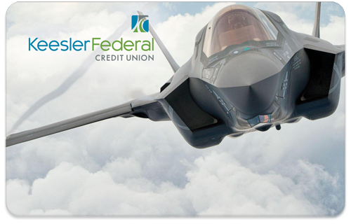 Keesler Credit Union Air Force Mastercard Platinum debit card design.