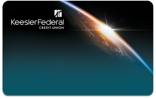 Keesler Credit Union Space Force Mastercard Platinum debit card design.