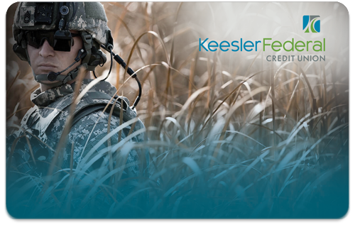 Keesler Credit Union Army Mastercard Platinum debit card design.
