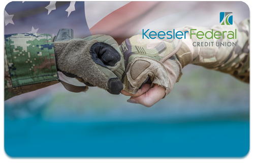 Keesler Credit Union One Team Mastercard Platinum debit card design.