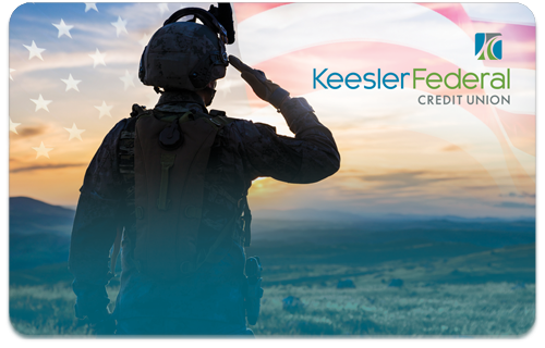 Keesler Credit Union Salute Mastercard Platinum debit card design.