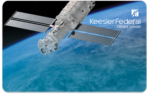 Keesler Credit Union Satellite Mastercard Platinum debit card design.