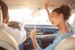 girl singing in car
