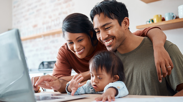 family reading article